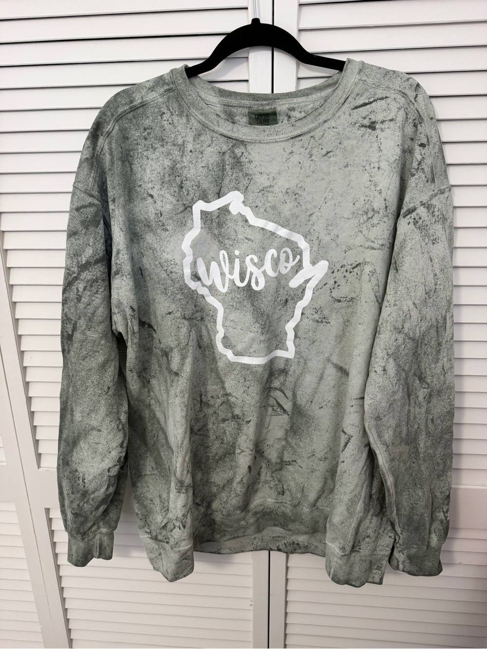 NWOT Wisco Wisconsin State Graphic Crewneck Sweatshirt - Sage Green Size XL